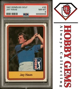 JAY HAAS PSA 8 1981 Donruss Golf RC #35 C2 - Imagen 1 de 2