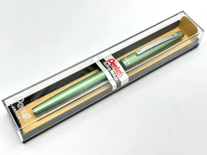 c1980 NOS PENTEL JAPAN GREEN ALUMINUM CUSHIONED BALL TIP ROLLING WRITER PEN - Picture 1 of 5
