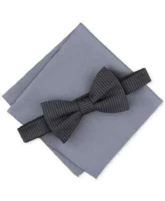 New Alfani Men's Ludlow Textured Bow Tie Black Gray ONE SIZE - Image 1 of 4