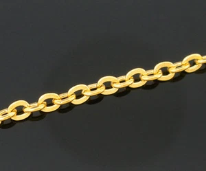 2m Chaine maille Forçat chainette Doré 3mm x 2,5mm petit maillon creation bijoux - Picture 1 of 3