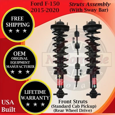 Puntales delanteros Monroe OEM con barra estabilizadora para Ford F-150 2015-2020 2x2 Warra de por vida. Foto 1 de 4