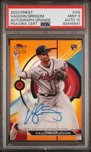 Autografo 2023 Topps Finest Finest Vaughn Grissom #VG arancione 23/25 PSA 9 auto 10 - Foto 1 di 2