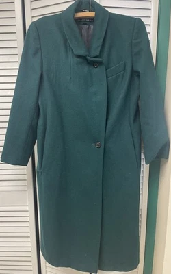 Adolfo Classics Mujer Talla 10P Abrigo Largo Lana Verde Foto 1 de 4