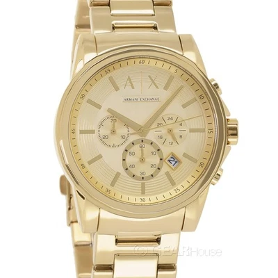 Reloj cronógrafo Armani Exchange para hombre, esfera dorada fecha, correa de acero inoxidable Foto 1 de 4