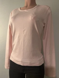 T-shirt vintage J.Crew Pima cotone taglia L maglietta manica lunga preppy donna - Foto 1 di 9