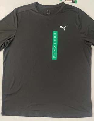 NEW PUMA Men's Lightweight Crew Active Tee T-Shirt Short Sleeve Logo BLACK XL - Image 1 of 4