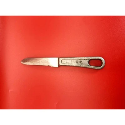 Cuchillo de desorden militar vintage de EE. UU. hoja fija con mango de aluminio fundido 7 1/4" Foto 1 de 4