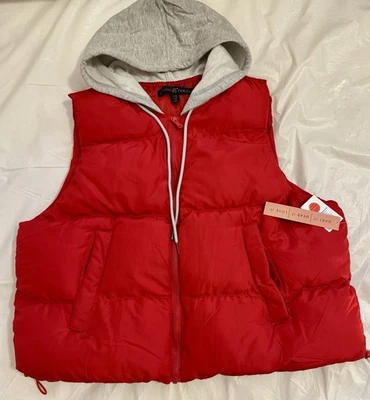 New With Tags Almost Famous Red Puffer Best With Hood  - Image 1 of 4