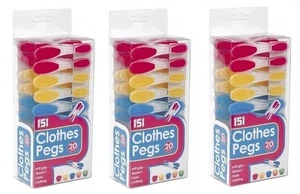 60pc Soft Rubber Grip Clothes Pegs Colourful Heavy Duty Delicate Laundry Clips - Picture 1 of 5