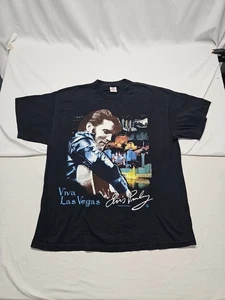 VTG Elvis Presley Shirt Mens XXL Black 1997 Viva Las Vegas Music Rock Guitar 90s - Picture 1 of 14