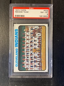 1973 TOPPS INDIANS TEAM 629 PSA 8 - Picture 1 of 1