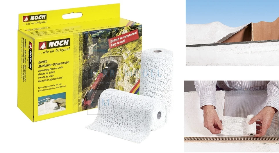 NOCH 60980 - Garza gessata per realizzare montagne, 2 rotoli