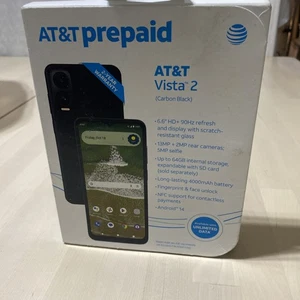 AT&T Prepaid Vista 2 64GB Carbon Black U572AA Smartphone (NEW IN BOX SEALED) - Picture 1 of 7
