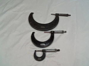 LOT of 3  STARRETTS No. 436 -  MICROMETERS -  1in,   &  3in & 5in  Set #52 - Picture 1 of 10
