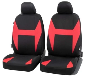 COPRISEDILI ANTERIORI 13324 PER LANCIA THEMA 2011 - 2014 FODERE AUTO NERE ROSSE - Foto 1 di 9