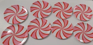8 - Dessert Appetizer Plates 6" Melamine Candy Cane Swirl NEW - Picture 1 of 5