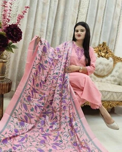 Indian khadi cotton salwar kameez suits dresses for women kurta kurti outfits - Picture 1 of 5