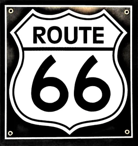 Heavy Porcelain Reproduction of the Classic Route 66 Highway Sign - New 1990s - Picture 1 of 3
