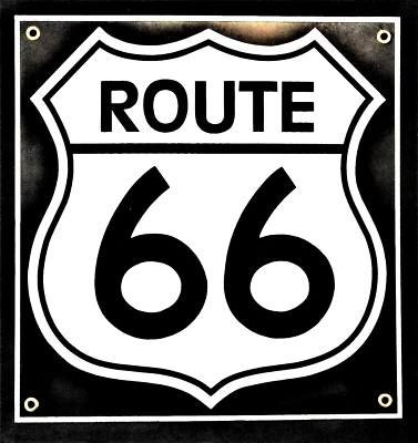 Heavy Porcelain Reproduction of the Classic Route 66 Highway Sign - New 1990s - Image 1 of 3