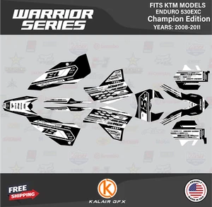 Graphics Kit for KTM Enduro 530EXC (2008-2011) Warrior - WHITE - Picture 1 of 6