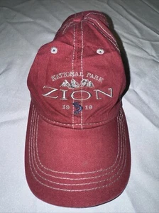 Zion National Park Slideback Hat Red Embroidered Adjustable - Picture 1 of 6