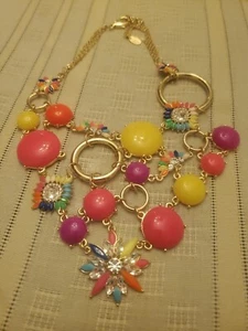 Amrita Singh Austrian Crystal & Pink Multi Color Pioneer Necklace NKC5189 - Picture 1 of 7