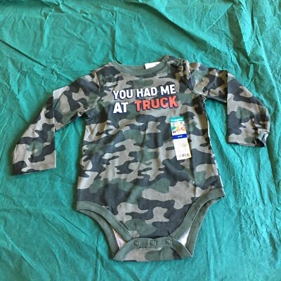 NWT Garanimals One Piece Long Sleeve Camouflage “You Had Me At Truck” 24 Months - Image 1 of 4