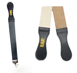 LEDERRIEMENBAND ZUM SCHÄRFEN GERADER SCHNITT HALS RASUR RASIERER MIT HAKEN - Bild 1 von 14