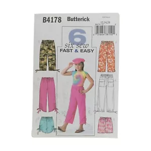 Pantaloni corti Capri Butterick B4178 bambina taglia 12-14-16 NON TAGLIATI anni 2000 - Foto 1 di 5