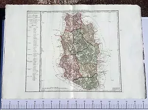 Dépt 55 - XVIII ème Grande Carte Aquarellée de la Meuse 86x59 cm de 1790 - Picture 1 of 1