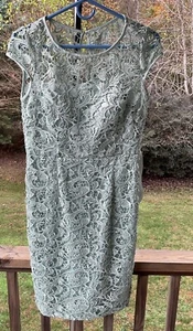 Adrianna Papell Gr.8 ärmellos gefüttert Spitze Etui neuwertig Cocktailkleid Coquette - Bild 1 von 22