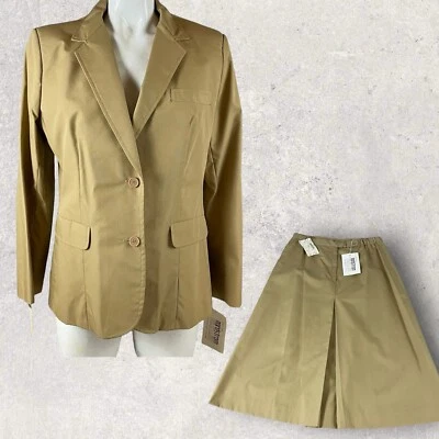 Vintage Nordstrom Jacket Skirt Set Womens Size 14 Hong Kong Cotton NEW R2 - Image 1 of 4