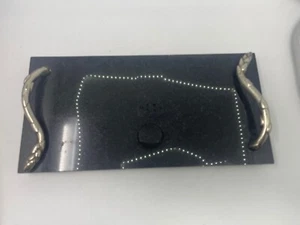 Black Marble With Asparagus Handles Charcuterie Serving Tray - Picture 1 of 6