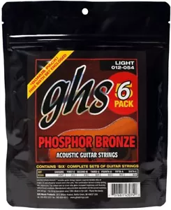 GHS S325 Phosphor Bronze Light Acoustic Guitar Strings 6-Pack - Picture 1 of 1