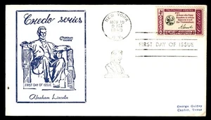 MayfairStamps US FDC 1960 New York Abraham Lincoln Credo Gold Craft First Day Co - Picture 1 of 2