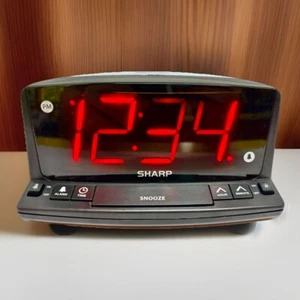 Sharp SPC1225 Night Light Alarm Clock w/ Jumbo Red LED Display - Cleaned, Tested - Picture 1 of 10