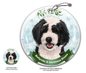 Bellyrubs & Kisses Ornament - Black and White Bernedoodle 234B - Picture 1 of 1
