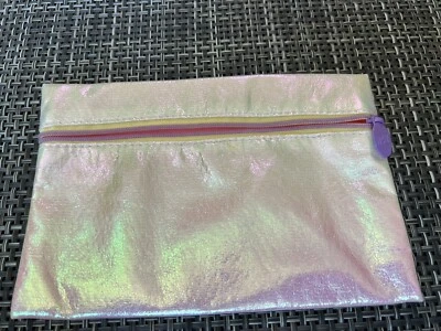 Ipsy Glam Bag Only Metallic Iridescent Zip Closure 7 x 5 NEW Pink Shiny - Image 1 of 4