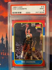 1986 Fleer Tom Chambers Rookie Card PSA 9