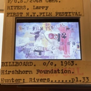 Larry Rivers “1st NY Film Festival " 35mm Color Slide. Pop Art - Picture 1 of 3