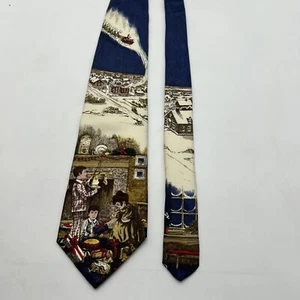 Lands End Men's Necktie Christmas 1994 Victorian Handsewn 100% Silk Tie- EUC - Picture 1 of 8