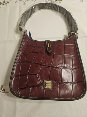 Bolso Dooney & Bourke Denison Cocodrilo Measenger Burdeos Nuevo Foto 1 de 4