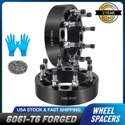 (2) 2" 8x6.5 Wheel Spacers 14x1.5 fits For 2002-2006 Chevrolet Silverado 1500 HD - Image 1 of 4