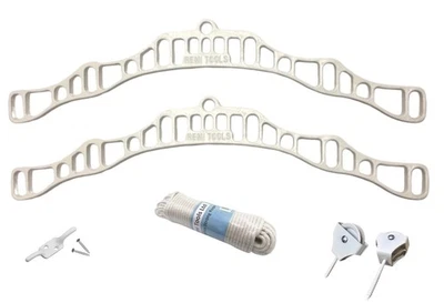 REMI TOOLS LTD KIT POLEA AIREADOR ROPA COLGANTE TRADICIONAL BLANCO 6 LISTONES COCINA LAVANDERÍA