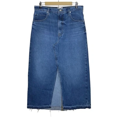 Frame Denim Maxi Skirt Womens 30 Blue The Midaxi Long Slit Prairie Y2K Western - Image 1 of 4