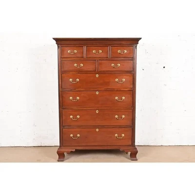 Hickory Chair Georgian Carved Mahogany Highboy Dresser - Image 1 of 4
