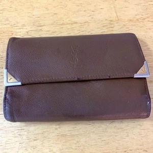Yves Saint Laurent wallet brown Japan Import Rare - Picture 1 of 5
