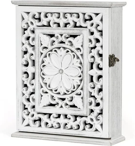 Wooden Key Holder for Wall, Key Box Key Cabinet, Key Hooks Wall Mounted Key H... - Picture 1 of 9