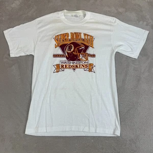 VTG Super Bowl XXII Washington 1987 Redskins Shirt Mens XL White Preowned Stain - Picture 1 of 7