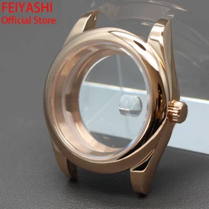 36mm/40mm Luxury Rose Gold Watch Case Sapphire Crystal Glass For Seiko NH35 NH36 - Picture 1 of 10